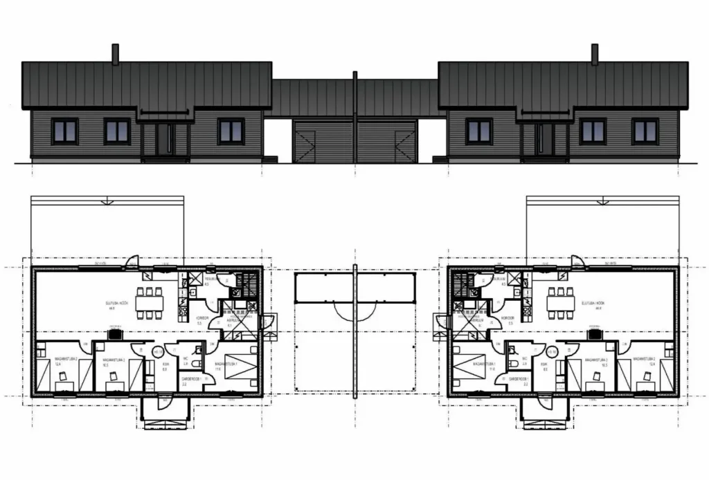 Põldmarja Kodud paarismaja planeering Kose vallas